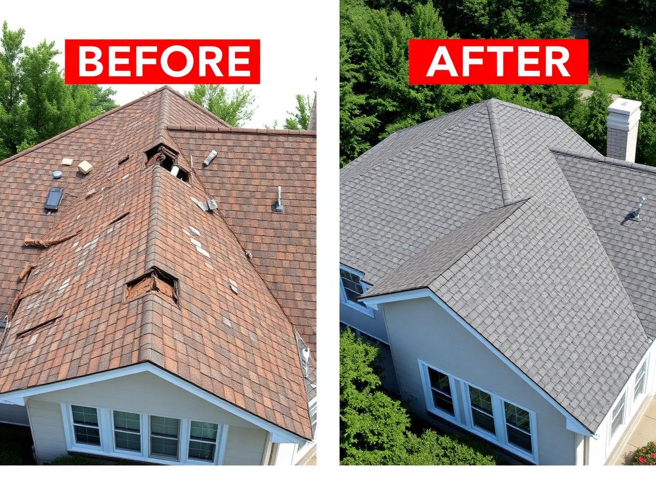 Storm-damaged roof restored